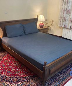 روتختی و ملحفه کشدار بدون طرح رنگ نوک مدادی