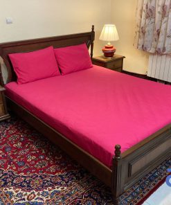 ملحفه کشدار تشک صورتی سرخآبی