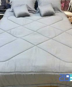 سرویس لحاف هتلی تک رنگ پارچه طوسی