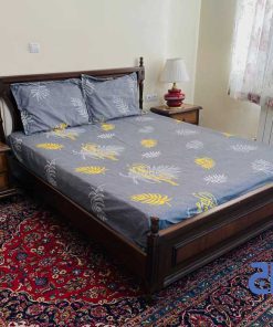 خرید نیم ست کشدار روتختی طرح خزان رنگ طوسی